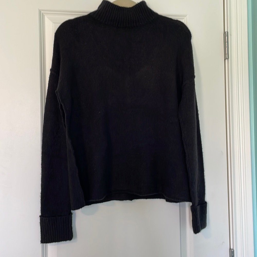 Small, Black, John + Jenn, high neck sweater with a back cutout